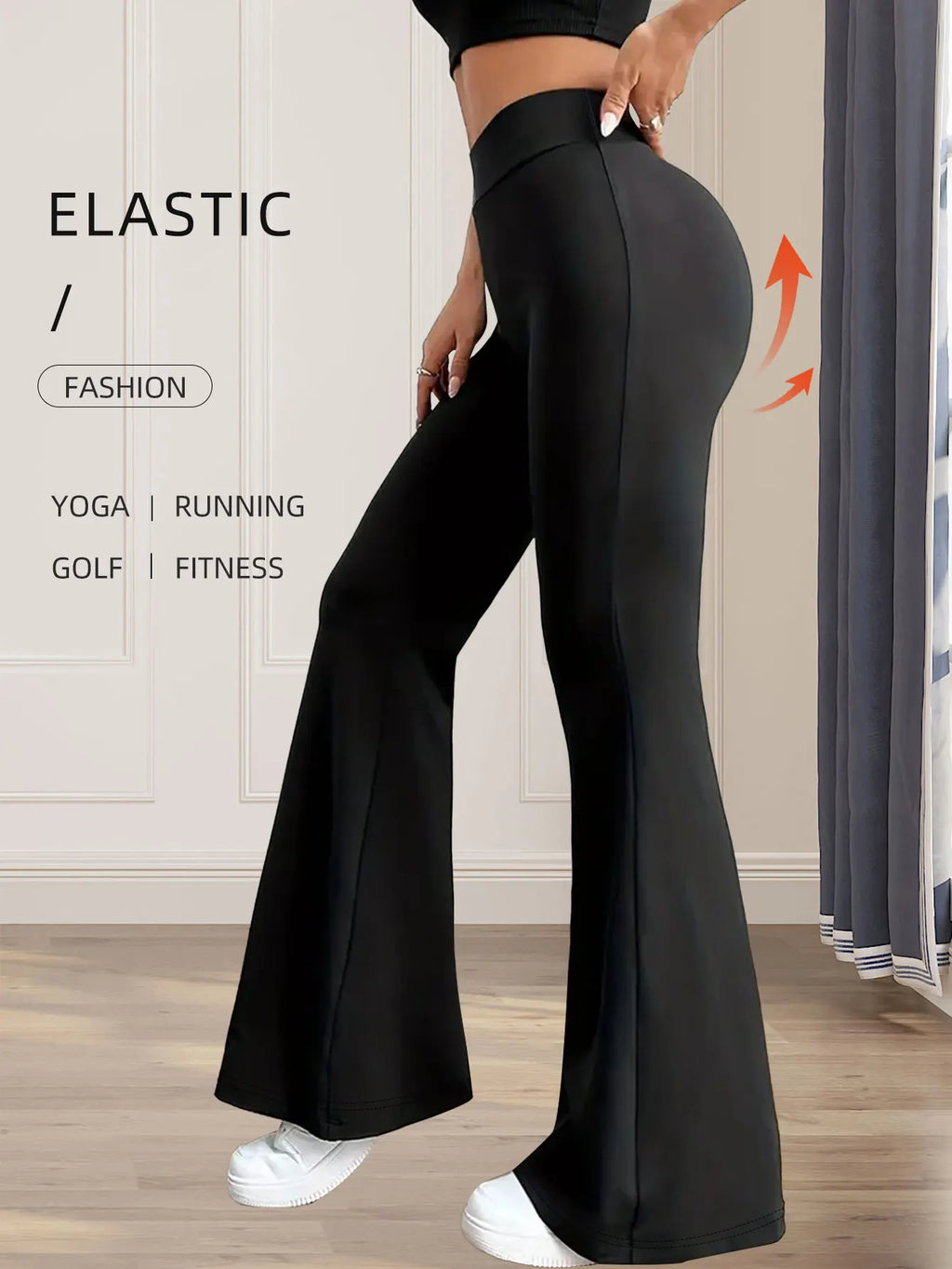 Flare Sculpt Pants – High-Waist Slim Flared Trousers  Sleek waist. Flared finish. Effortless elegance.