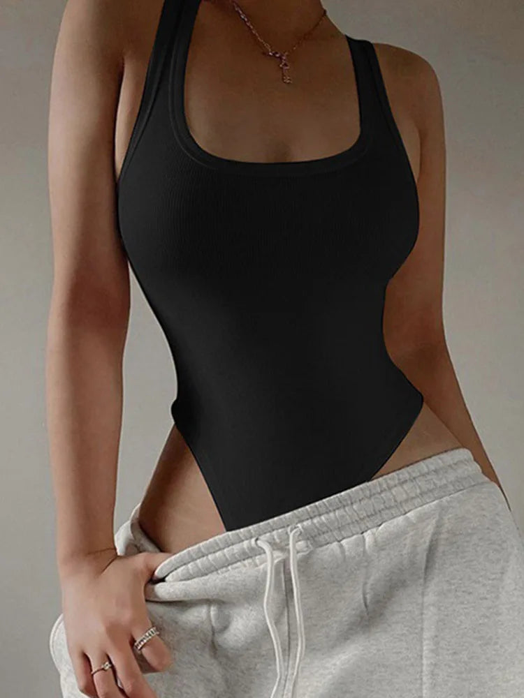 KnitMuse Bodysuit – Off-Shoulder Halter Fit  Sleek knit. Open shoulders. Pure confidence.