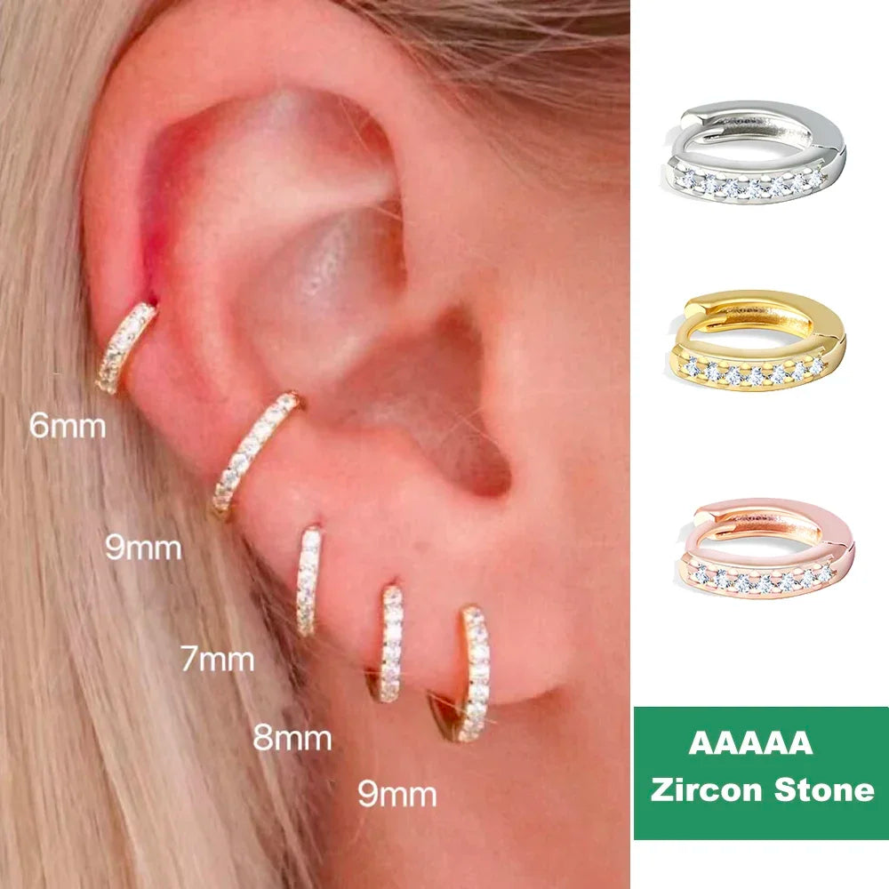 CrystalLoop Hoops – 316L Stainless Steel Earrings Set  Minimal shine. Everyday elegance. Made to last.