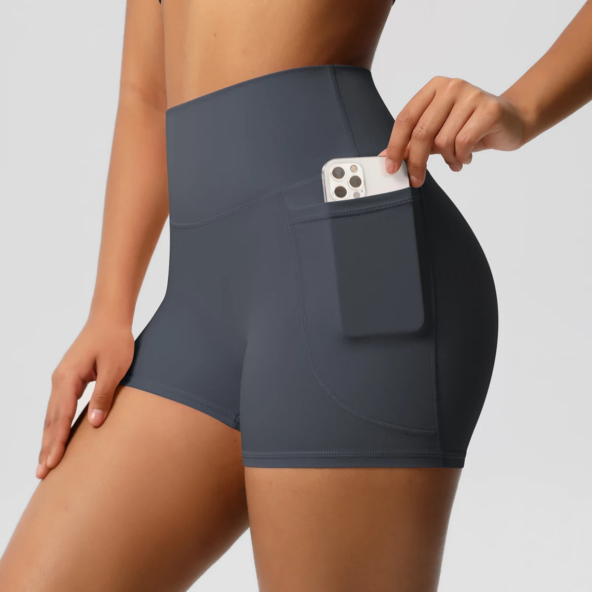 PocketFlex Gym Shorts – High-Waist Squat-Proof Fit  Train hard. Move freely. Stay confident.