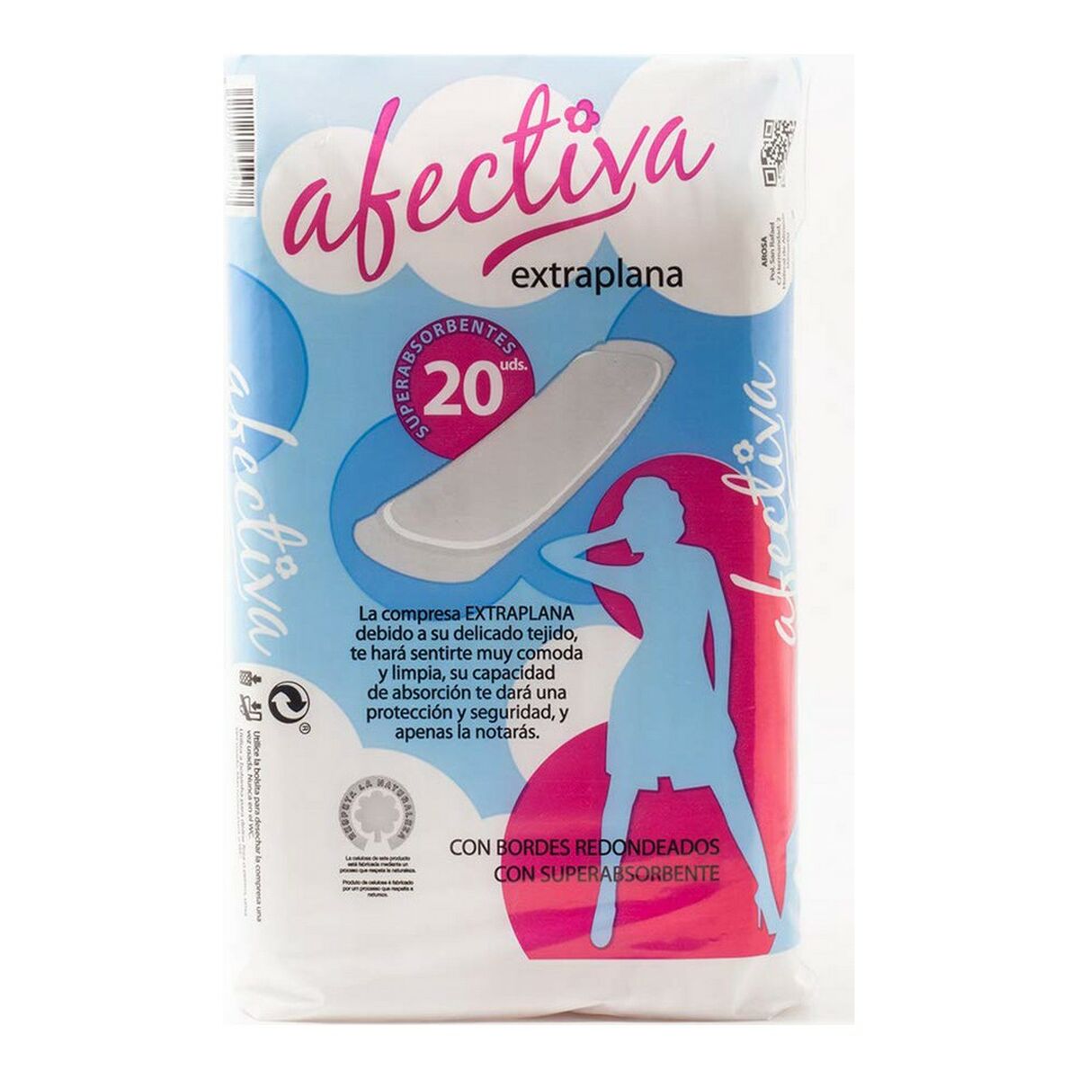 Extra Flat Sanitary Pads Afectiva Compak (20 uds)