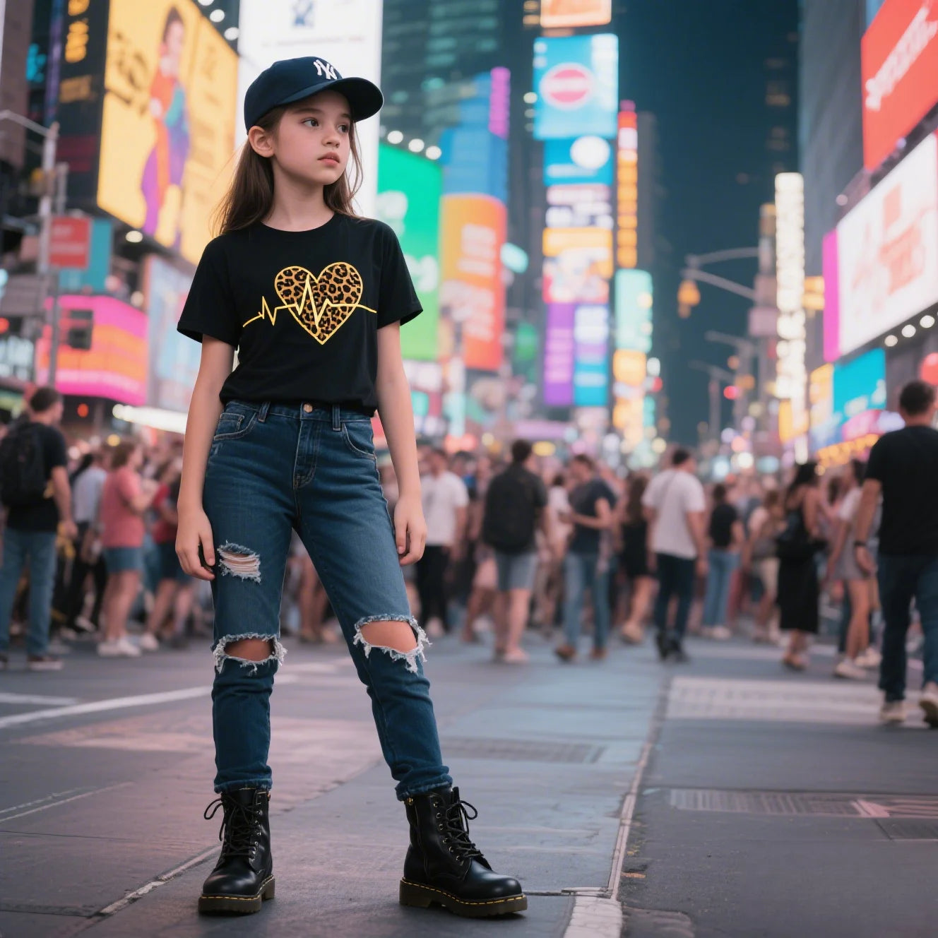 Wild Pulse Tee – Leopard Heartbeat Graphic T-Shirt  Bold, stylish, and full of attitude.