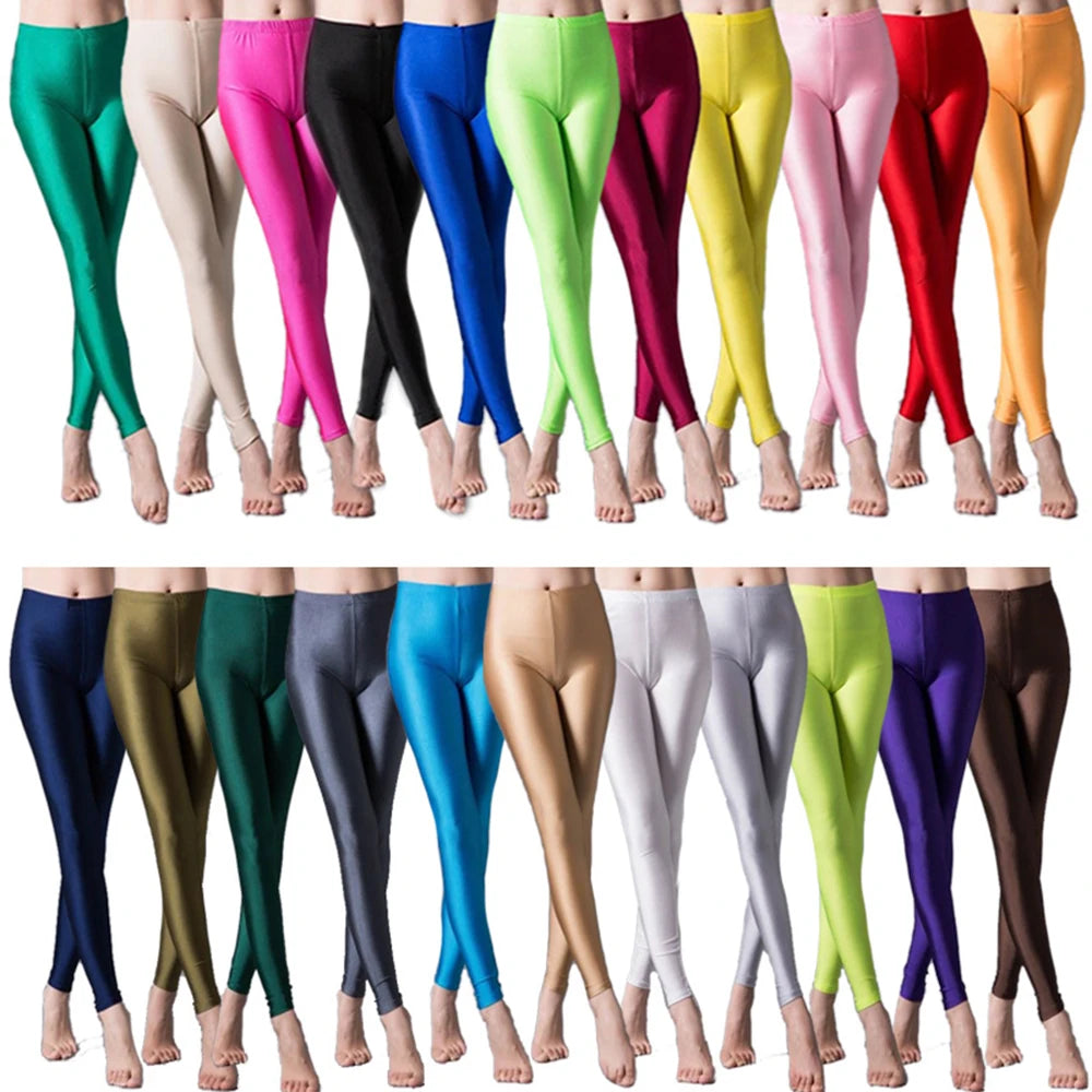 GlossFit Skinny Leggings – High-Elastic Sculpt Pants  Sleek shine. Smooth fit. Everyday confidence.
