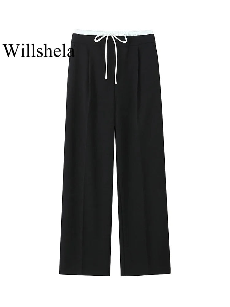 ChicLace Straight Pants – High-Waist Zip Detail Trousers  Structured style. Elegant fit. Effortless confidence.