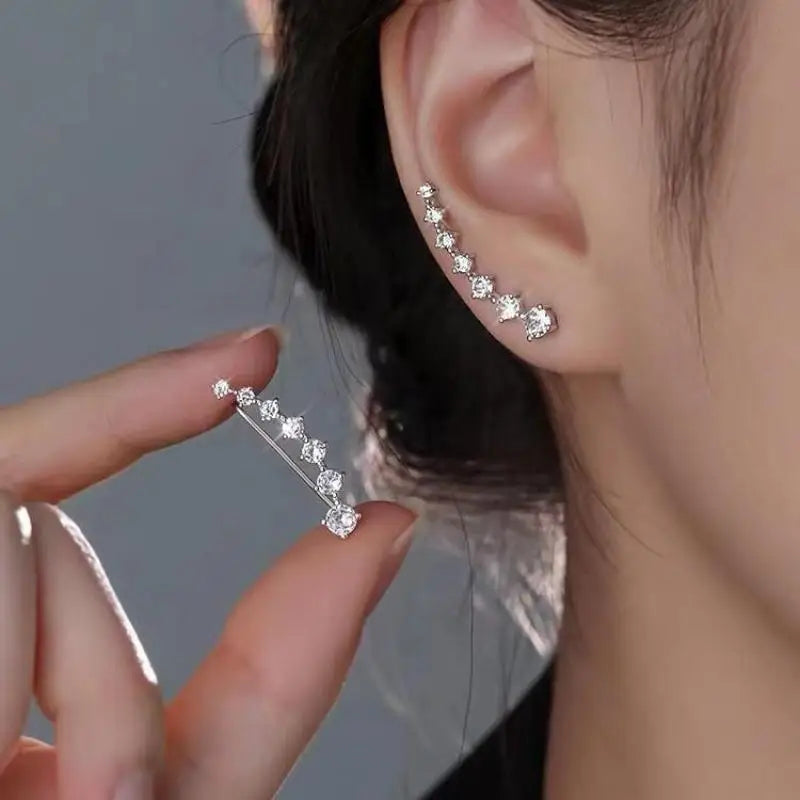 Crystal Heart Hoops – 925 Silver Needle Earrings  Soft sparkle. Sweet charm. Everyday luxury.