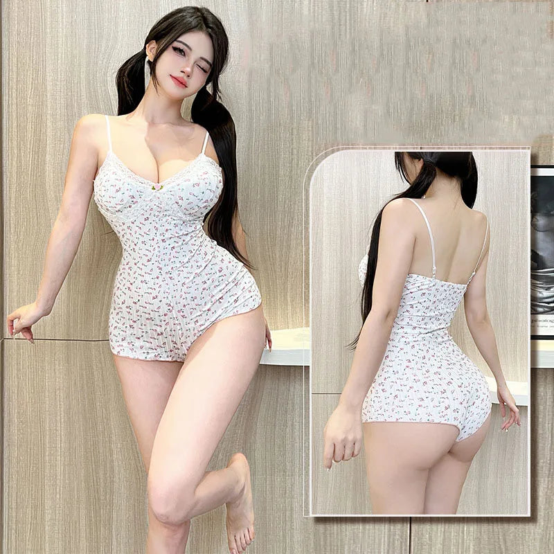 FloraLace Bodysuit – Floral Print Sleeveless Fit  Soft lace. Floral charm. Effortless allure.