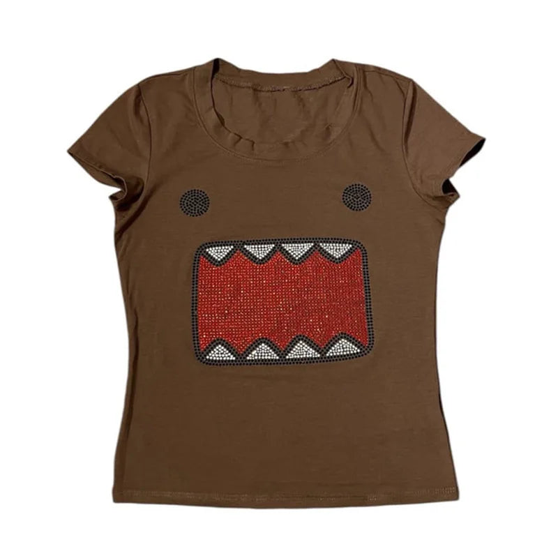 Crystal Muse Rhinestone Tee – Y2K Retro Sparkle Top  Shine bright. Stay playful. Stand out effortlessly.