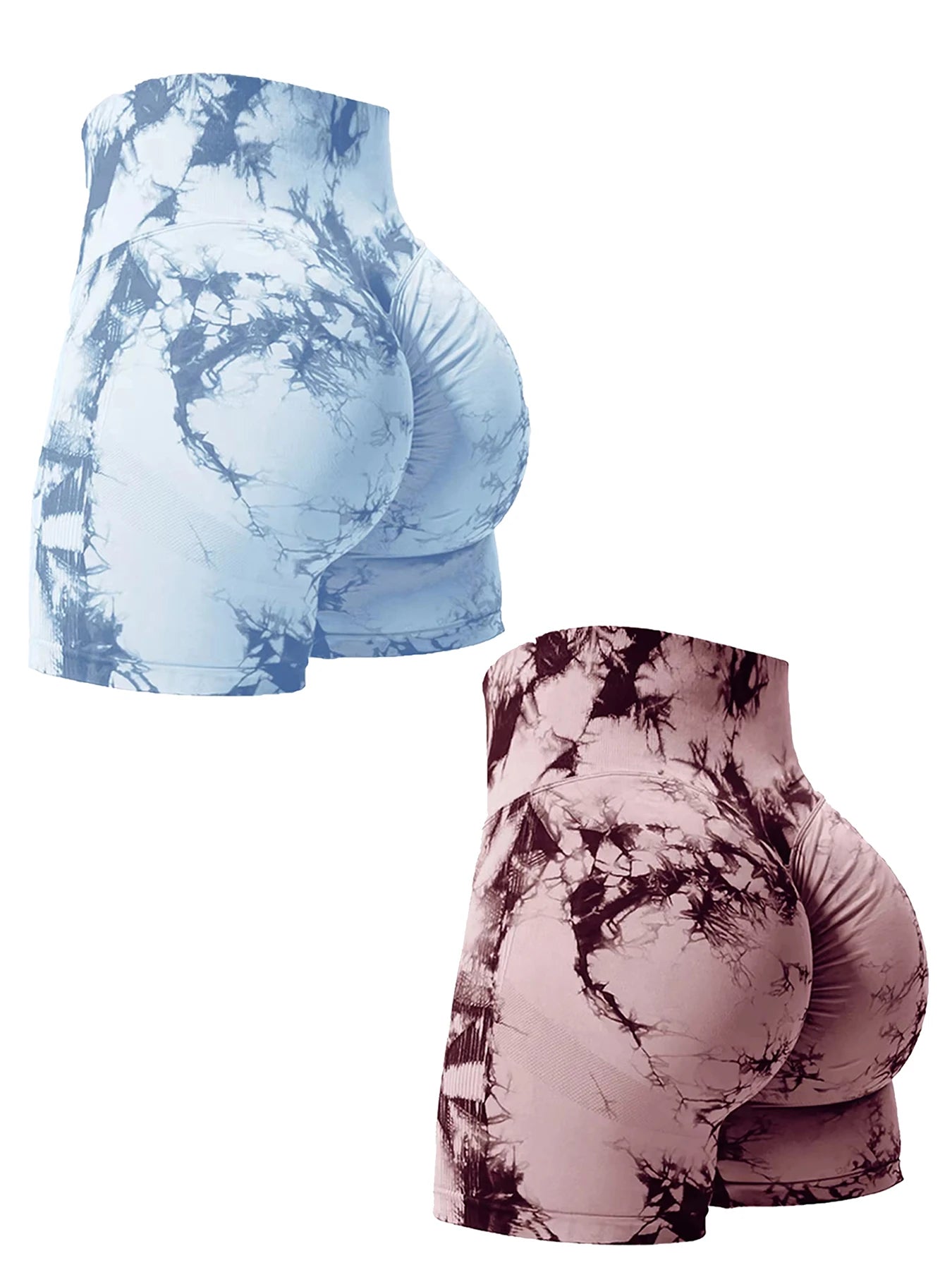 TieDye Sculpt Shorts – 2PCS Seamless Gym Set  Bold colors. Sculpted curves. Maximum confidence.