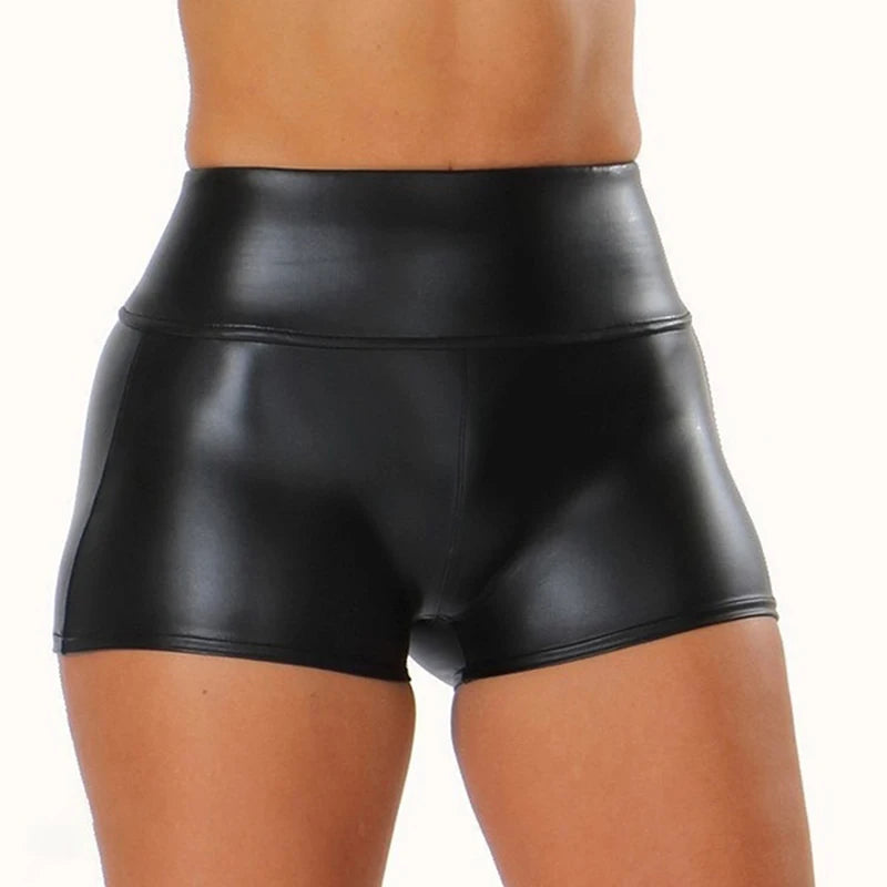 NoirFit Leather Shorts – High-Waist Sculpt Bodycon  Edgy style. Sculpted fit. Confidence in every step.