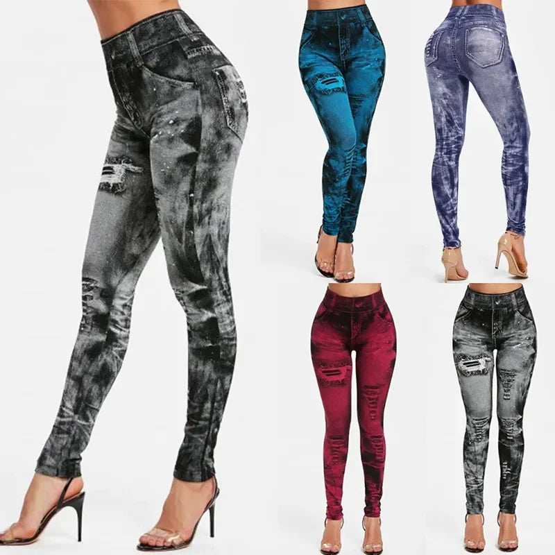 DenimFlex Leggings – High-Waist Push-Up Fit  Denim look. Legging comfort. Everyday confidence.