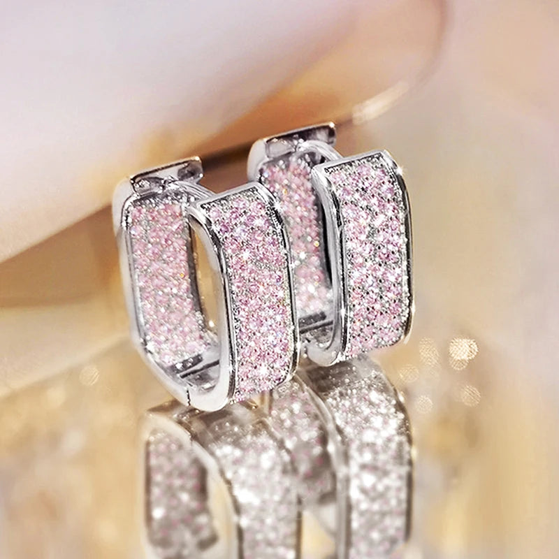 Bling Aura Hoops – CZ Luxury Statement Earrings  Maximum shine. Minimal effort. Pure elegance.