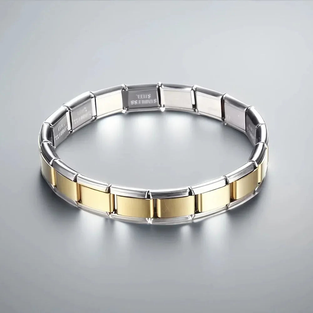 CharmLink Bracelet – 9mm Italian Stainless Steel Chain  Build your story. Wear your style. Personalize your look.