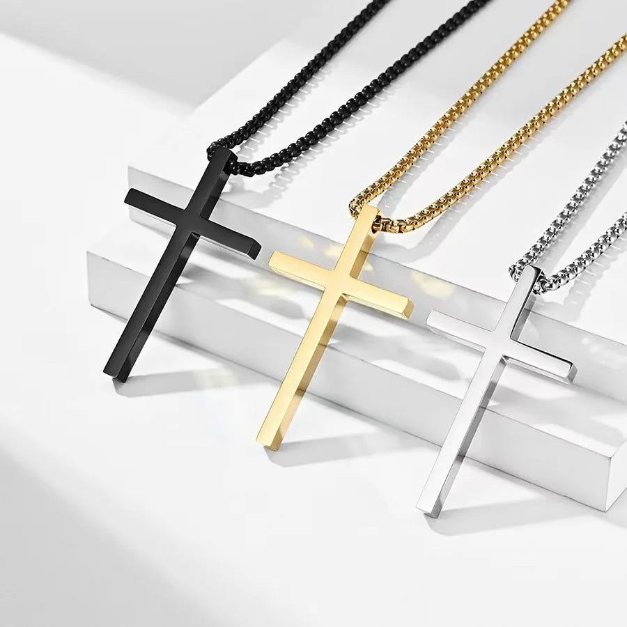 Classic Cross Necklace – Minimal Pendant for Men  Simple style. Strong meaning. Everyday essential.