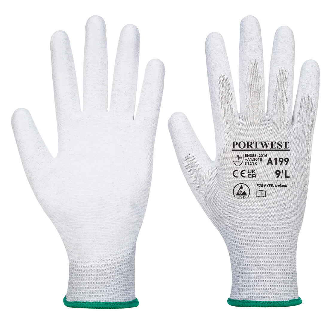 Guante antiestático con palma de PU - Protección y precisión