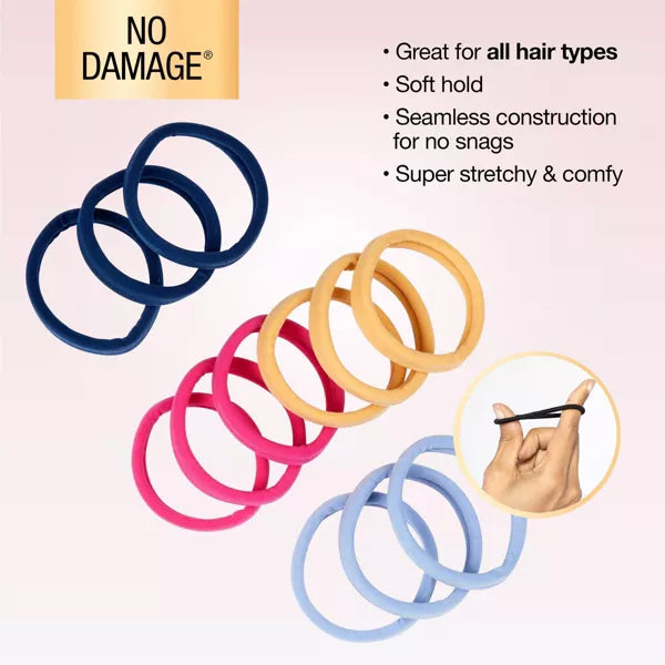 Super Comfy Hosiery Elastic Hair Tie Ponytailers - (12pcs)