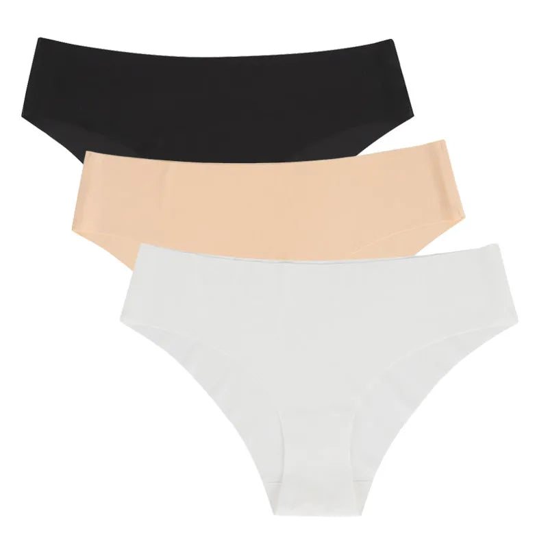 Customization Ice Silk Seamless Bikini Panties Lingerie Women Mid-Rise Non-trace Breathable Quick Dry Nylon/Spandex Underwear
