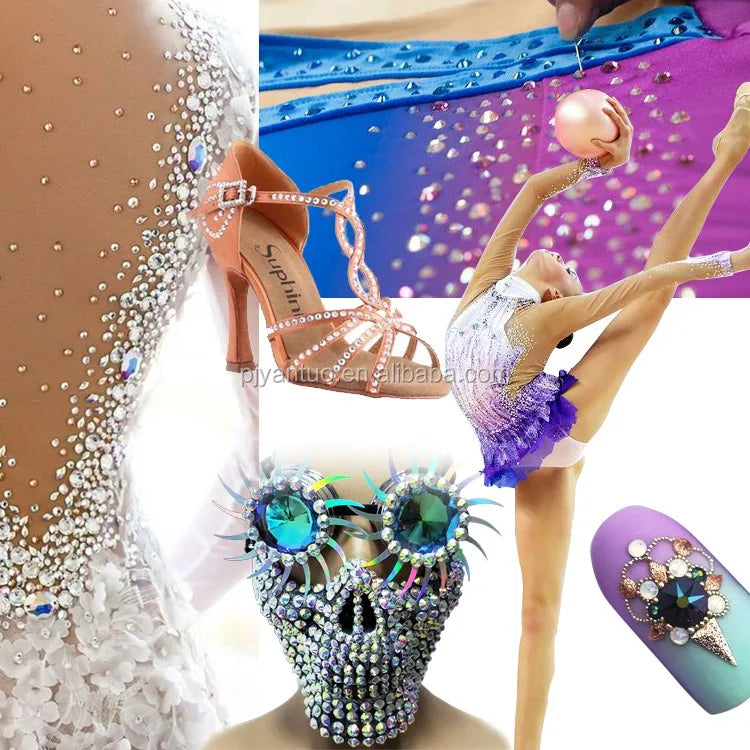 Style Bling White clear Loose Flat Back Glass Strass Ss10 Hot Fix Rhinestones Strass for Bikini Swimsuits