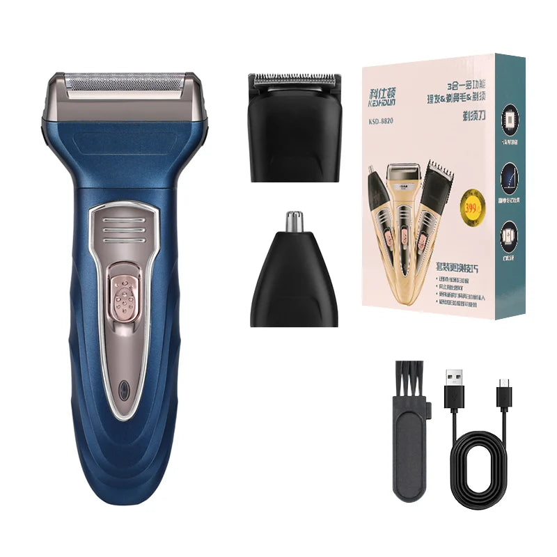 2025 Twin Blade Reciprocating Electric Foil Shaver USB Power Replacement RV Hotel Household Face Bikini Body Beard Trimmer Male