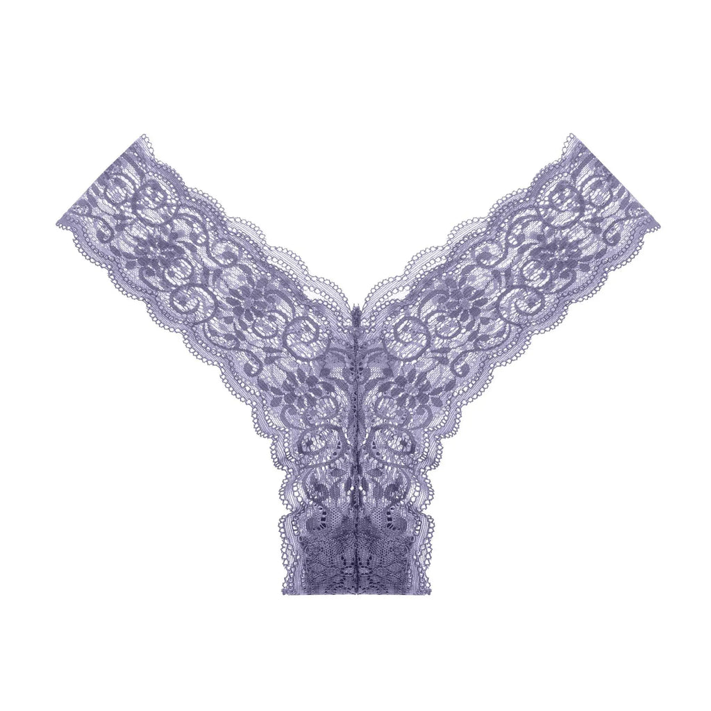 High Quality Floral Lace Thong Underwear Women Sexy Low-Rise Seamless Knitted Polyamide Spandex G-String Bikini Soft Logo Waist