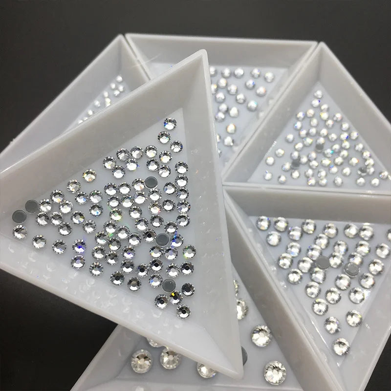 Style Bling White clear Loose Flat Back Glass Strass Ss10 Hot Fix Rhinestones Strass for Bikini Swimsuits