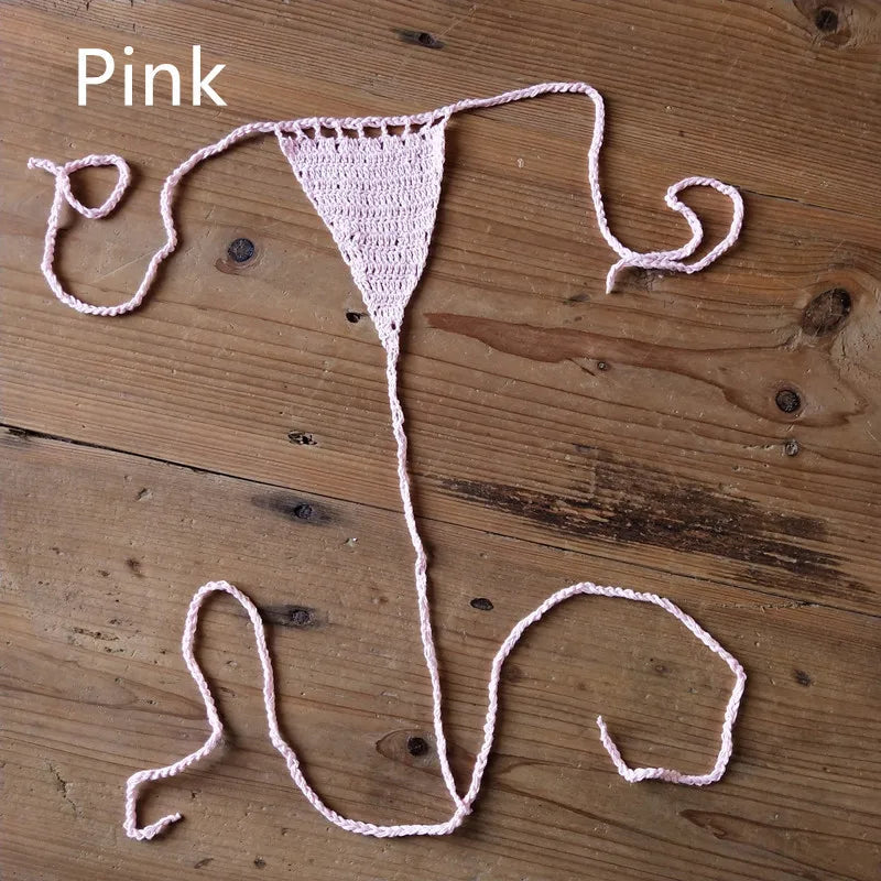 CHSD-X006 Hand Crochet Lace Thong String extreme Sexy Women Mini Secret Swim Brief  Bikini Micro Bikini  Swimwear Manufacturer