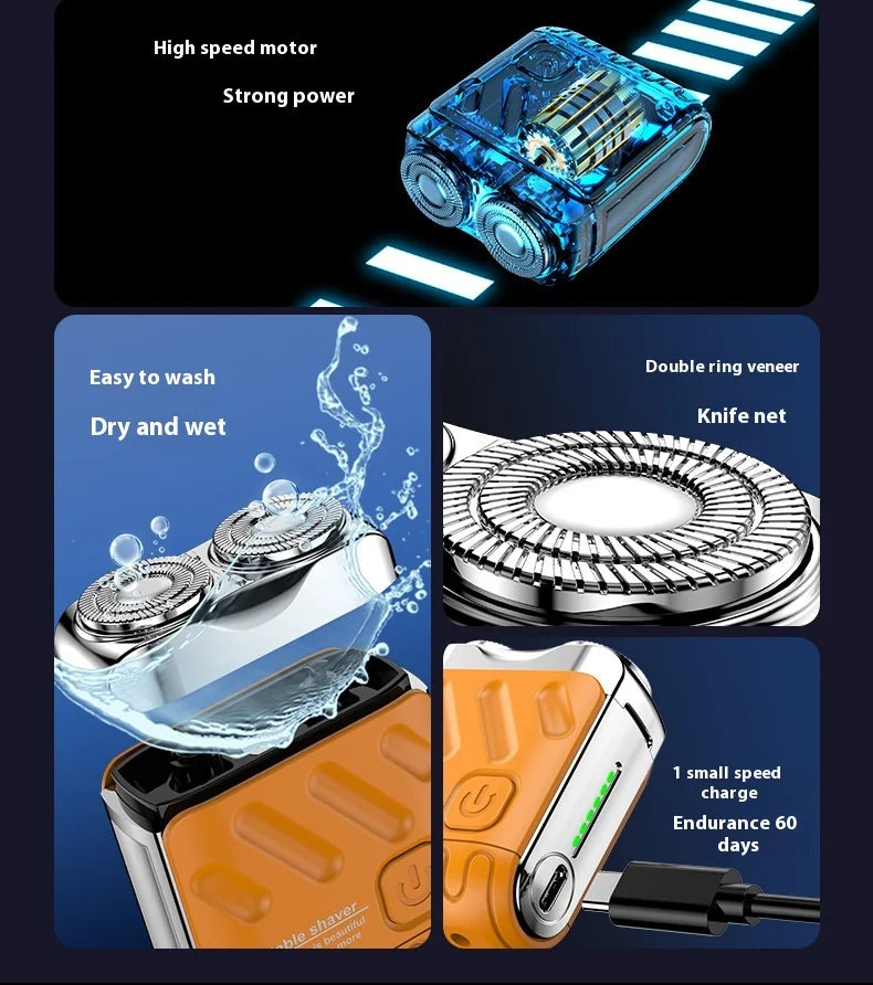 Portable Ultra-Clean Electric Shaver for Men Mini USB Power Razor for Face Body Bikini Shaving in Household