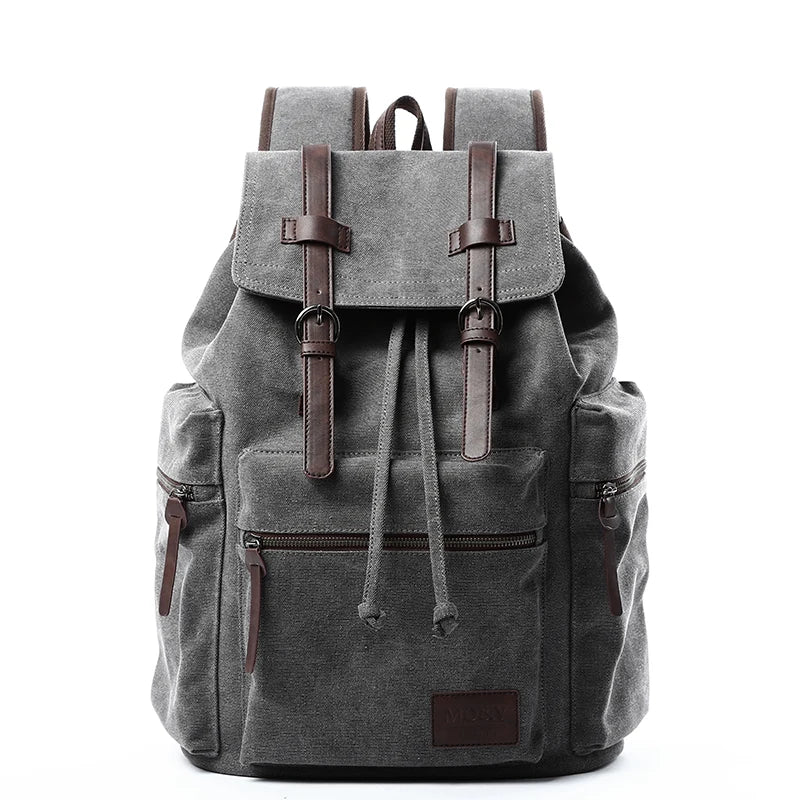 MOYYI Anti-Theft Vintage Laptop Bags for Men Outdoor Travel Backpack Sport Canvas Men's Backpack