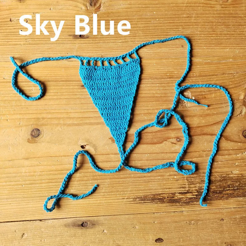 CHSD-X006 Hand Crochet Lace Thong String extreme Sexy Women Mini Secret Swim Brief  Bikini Micro Bikini  Swimwear Manufacturer