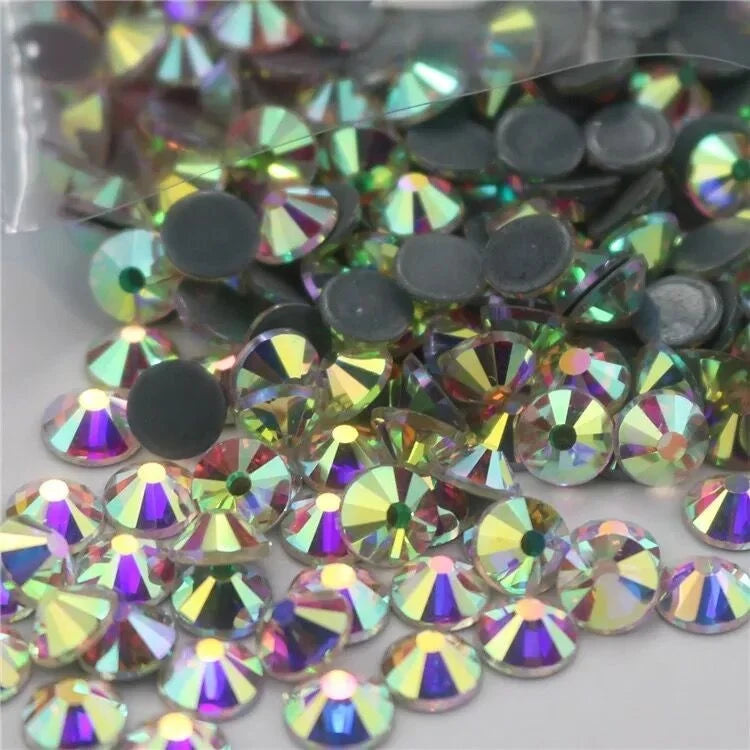 Style Bling White clear Loose Flat Back Glass Strass Ss10 Hot Fix Rhinestones Strass for Bikini Swimsuits