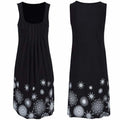 Summer New Sleeveless Round Neck Temperament Print Large Size Women's Dress