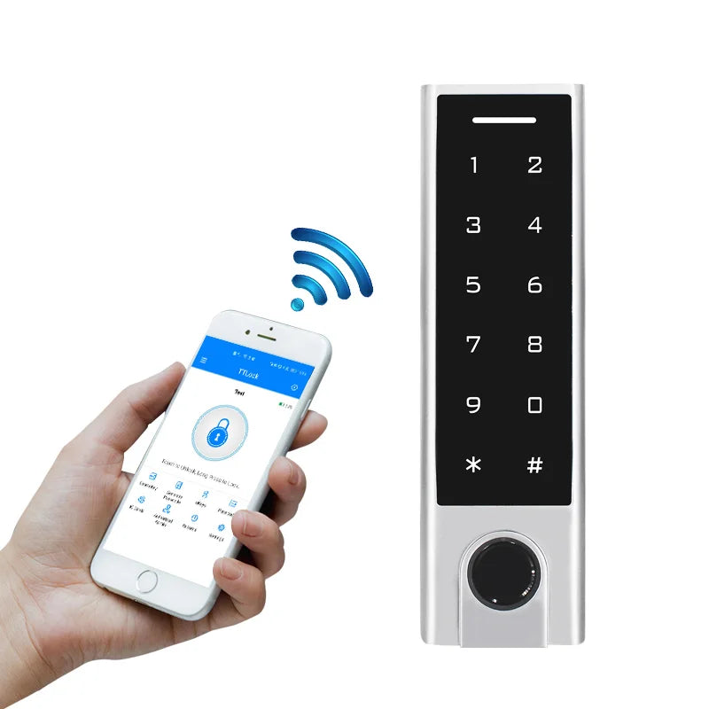 Secukey New Arrival IP66 Biometric Fingerprint & RFID & Code Door Lock Remotely Access Control System TT Lock App Cloud Storage