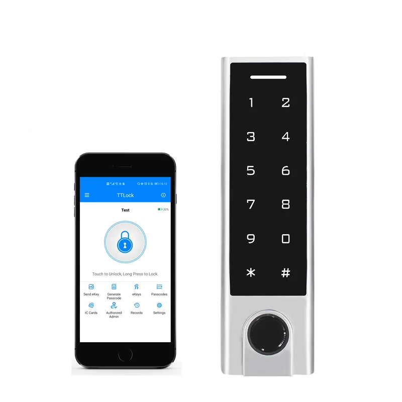 Secukey New Arrival IP66 Biometric Fingerprint & RFID & Code Door Lock Remotely Access Control System TT Lock App Cloud Storage