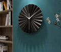29.5cm Creative Metal Home Decor Art Fan Shaped Wall Clocks Light Luxury Large Round Wall Decorative Clock