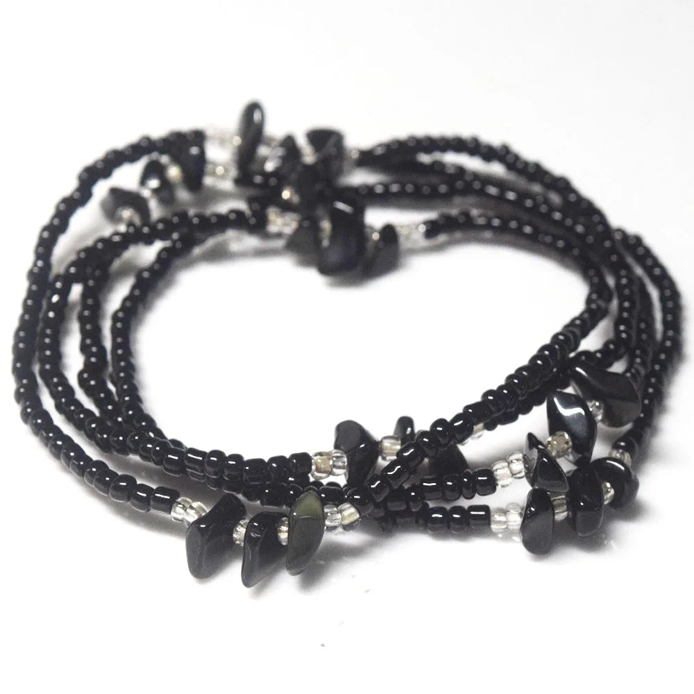 Handmade Glass Seed Beads Bikini Waist Belly Chain Plus Natural Stone Chips Jewelry Women