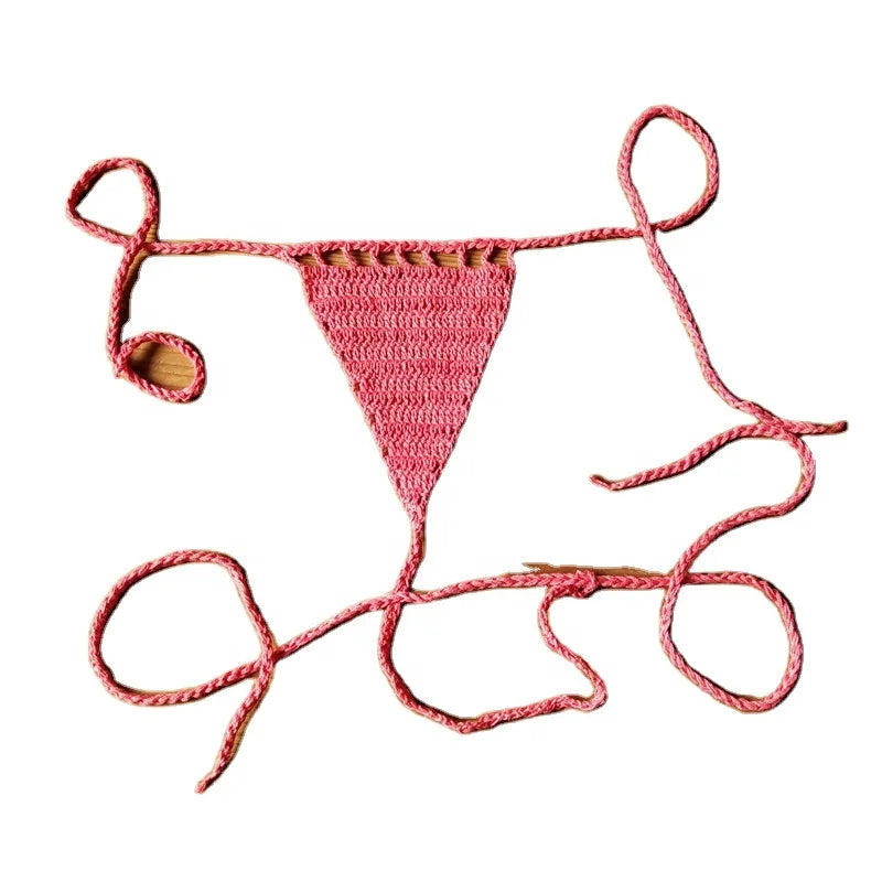 CHSD-X006 Hand Crochet Lace Thong String extreme Sexy Women Mini Secret Swim Brief  Bikini Micro Bikini  Swimwear Manufacturer
