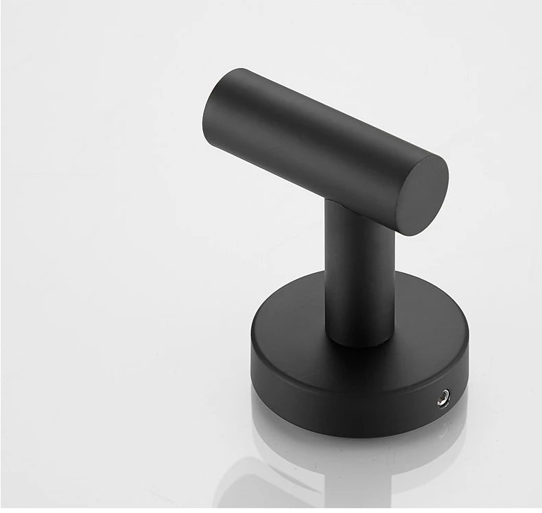 Hot Selling Wall Mount 304 Stainless Steel Black Bathroom Accessories Black Robe Hook Towel Hook Clothes Hook