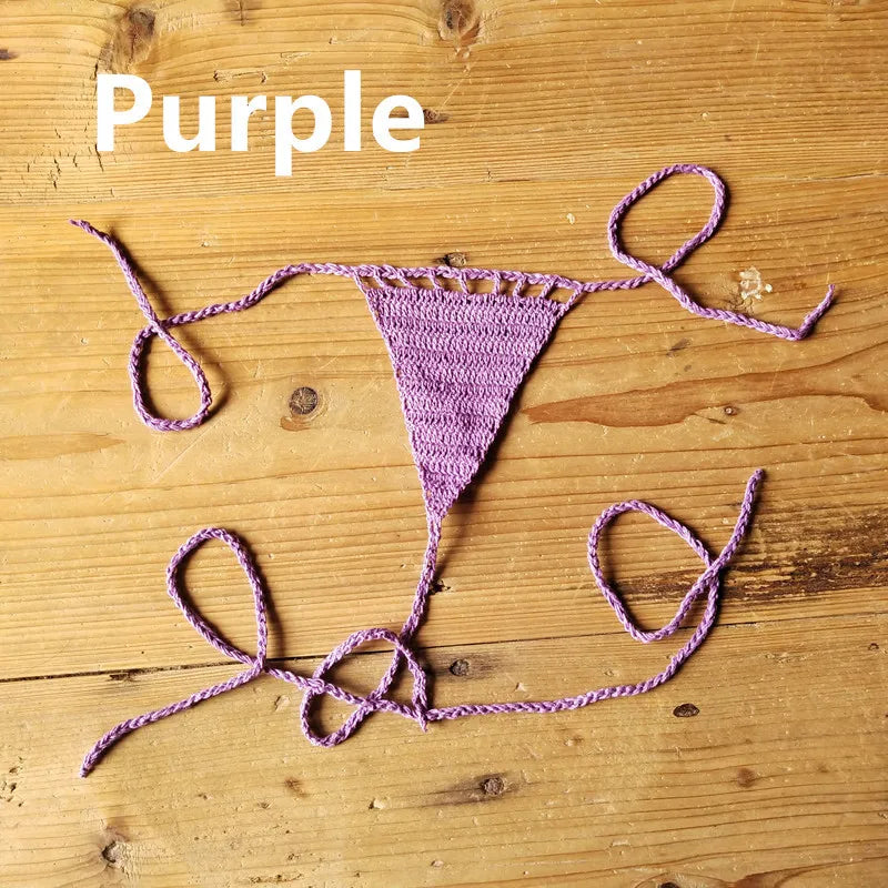 CHSD-X006 Hand Crochet Lace Thong String extreme Sexy Women Mini Secret Swim Brief  Bikini Micro Bikini  Swimwear Manufacturer