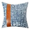 Cotton Linen Velvet Patchwork Faux Leather Pillow Cover Modern Farmhouse Decor Accent Cushion Case Decorative Throw Pillowcase