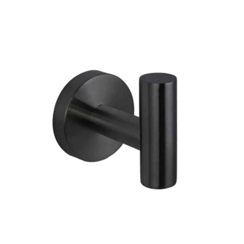 Hot Selling Wall Mount 304 Stainless Steel Black Bathroom Accessories Black Robe Hook Towel Hook Clothes Hook