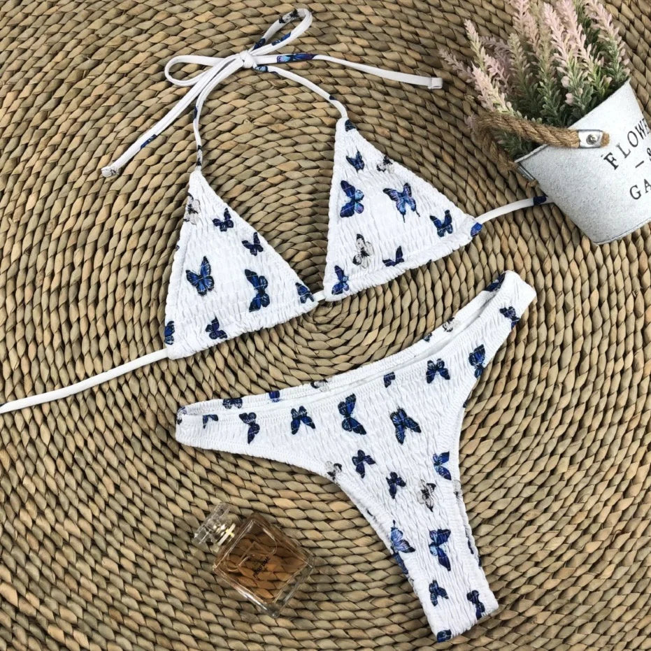 Custom Allover Printed Brazilian Bikini Swimwear Set Bikinis & Beachwear Swimsuit Women Beachwear Girl Sexy Triangle Bikini