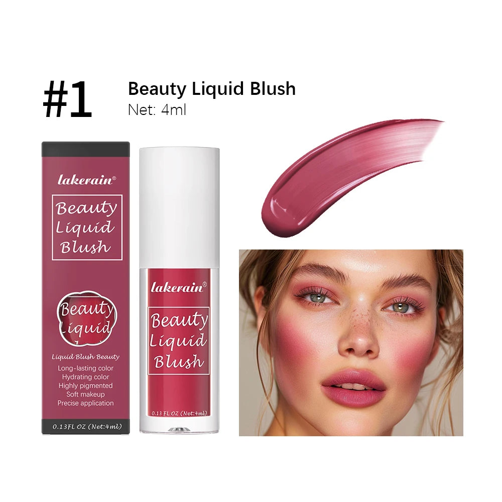 Beauty Liquid Blush Velvet Matte Blusher Face Pigment Lasting Waterproof Natural Cream Cheek Tint Orange Peach Maquiagem 4ml