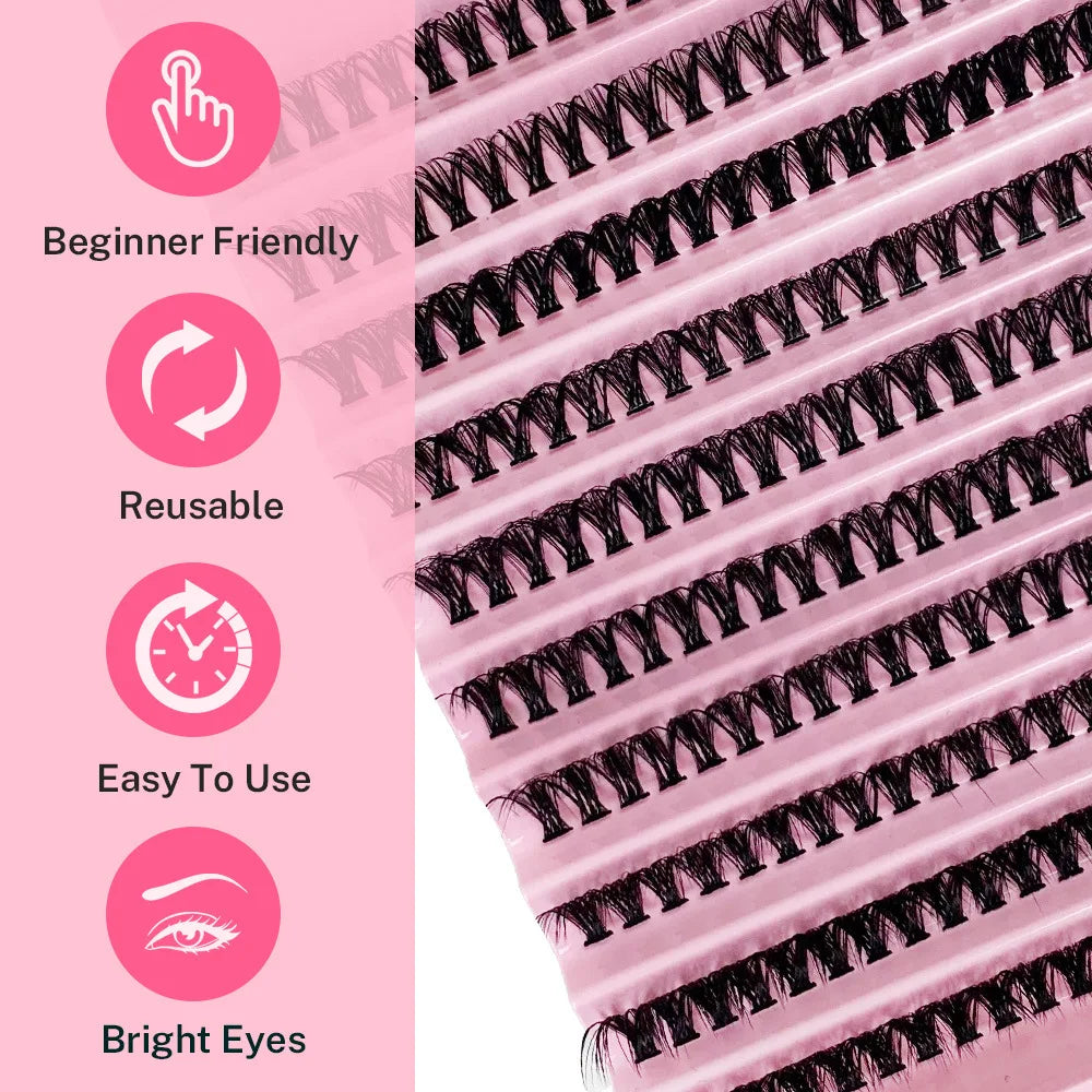 LashMuse Cluster Lashes – Natural Volume DIY Extensions (200pcs)  Salon-quality lashes at home. Soft, natural, and effortlessly stunning.