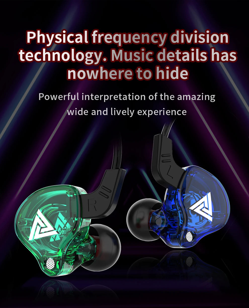 QKZ AK6 HiFi Earphones – 6 Driver In-Ear Headset  Deep bass. Clear sound. Built for everyday performance.