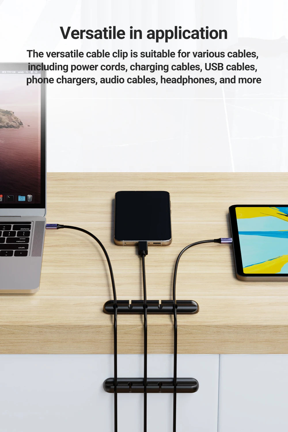 CableFix Organizer Clips – Clean & Tidy Cable Management  No more messy wires. Keep your space clean and organized.
