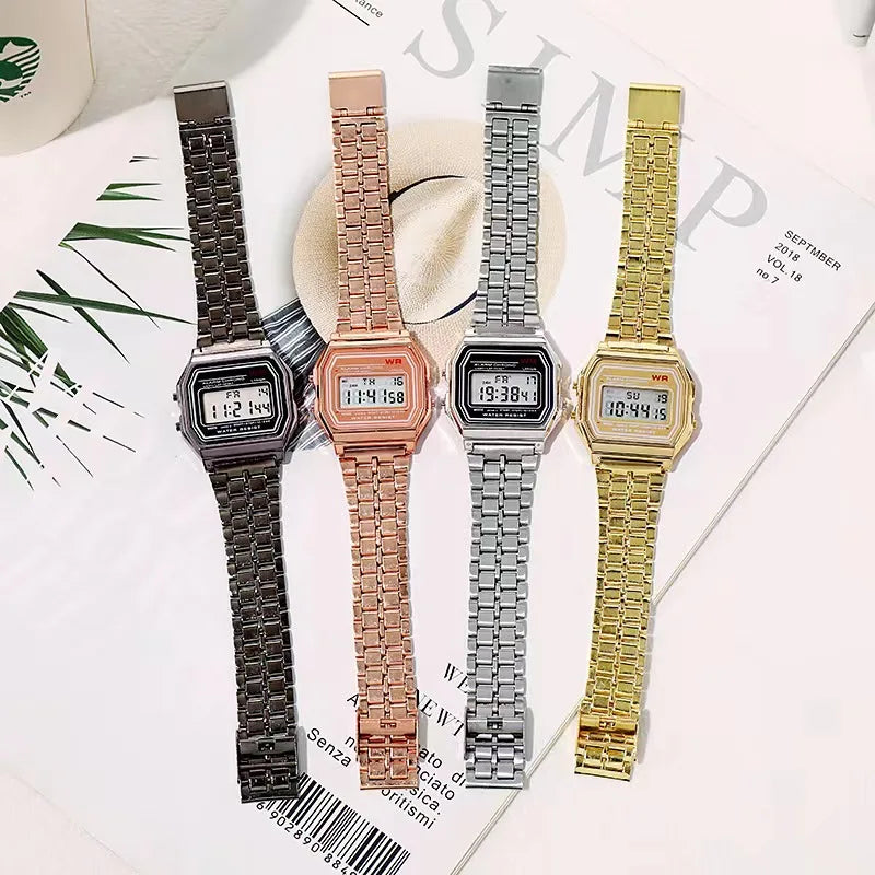 F91W Classic Digital Watch – Steel Band Edition  Timeless look. Everyday function. Effortless style.