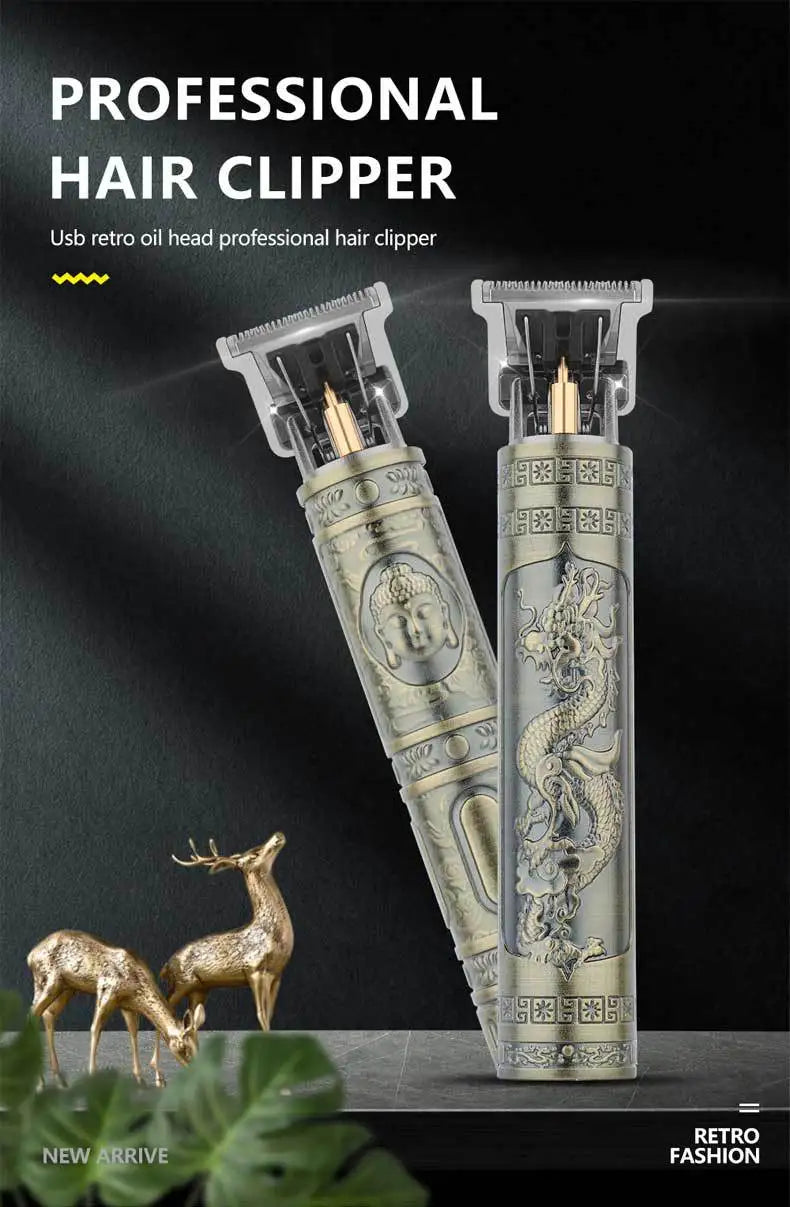 RetroCut T9 Pro Trimmer – Precision Hair & Beard Grooming Kit  Sharp, stylish, and built for professional-level grooming at home.