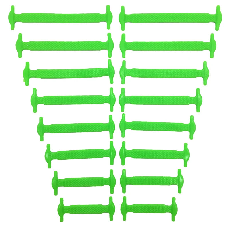 FlexLock Silicone Laces – 16PCS No-Tie Shoelace Set  No tying. No hassle. Just comfort.
