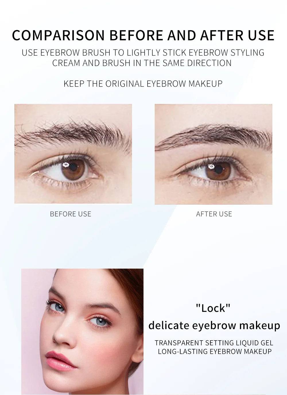 Waterproof Liquid Eyebrow Gel Transparent Brows Setting Tint Wax Lasting Fast Drying 3D Wild Eyebrow Fixing Soap Makeup Cosmetic
