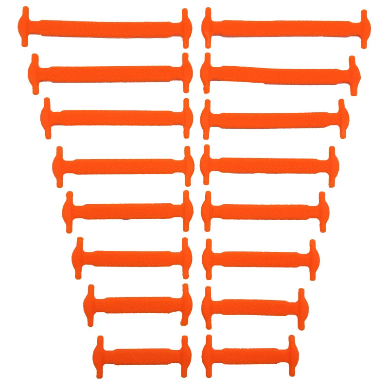 FlexLock Silicone Laces – 16PCS No-Tie Shoelace Set  No tying. No hassle. Just comfort.