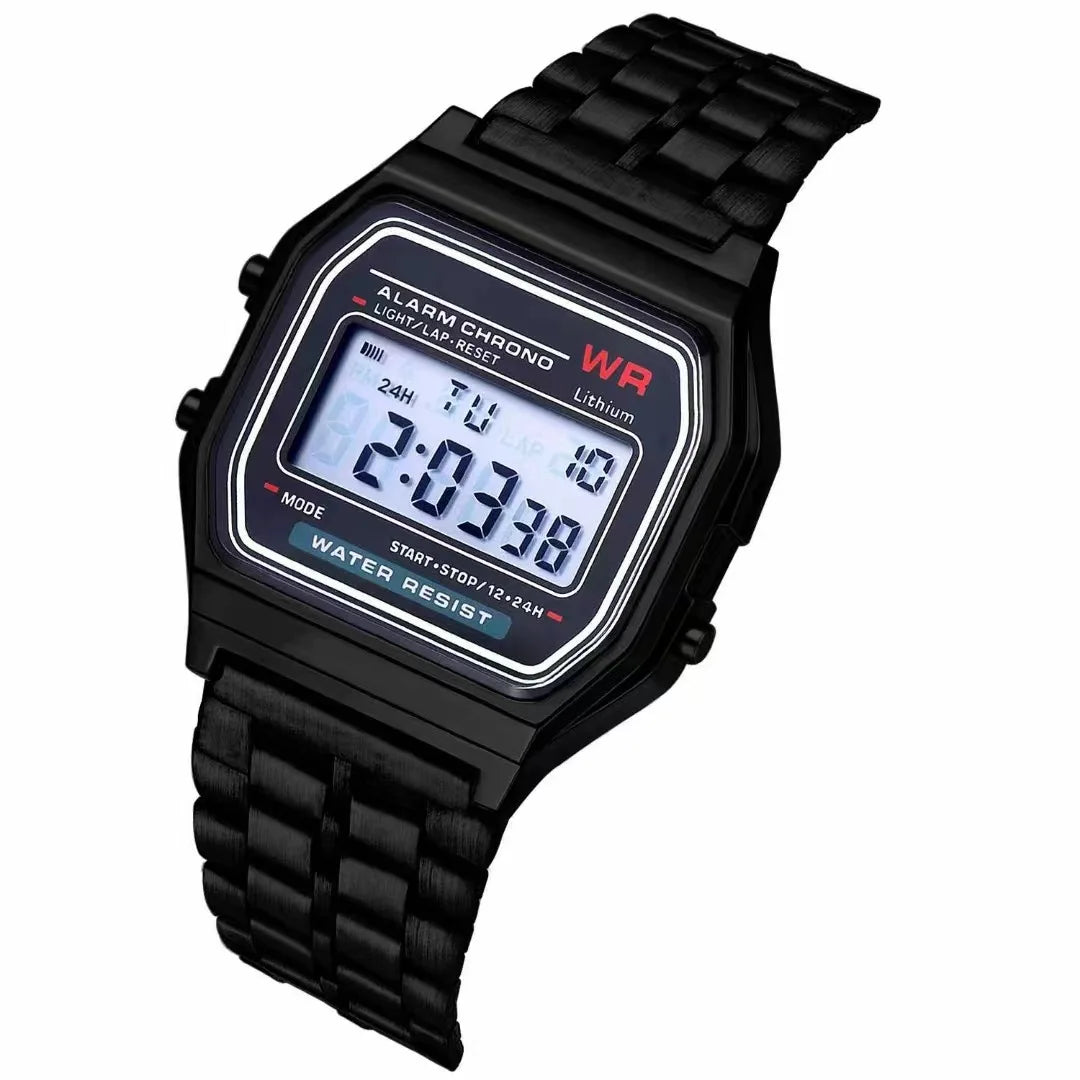 F91W Classic Digital Watch – Steel Band Edition  Timeless look. Everyday function. Effortless style.